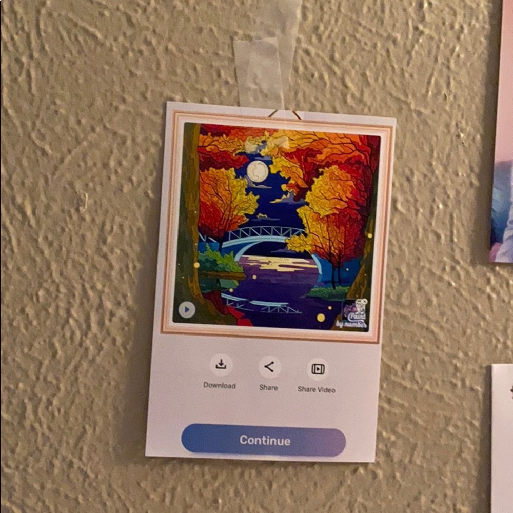 Number painting printed out
